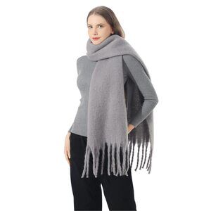 8418 Big Scarf Coloured Oversized Tassel Soft Fall Winter Thick